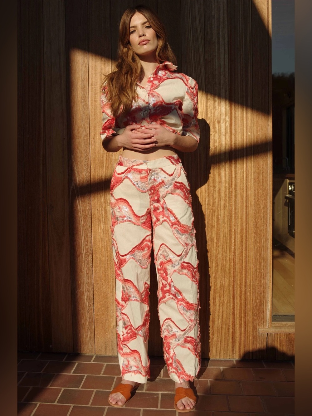 Arianne Elmy vacation flow embroidered wide leg pants